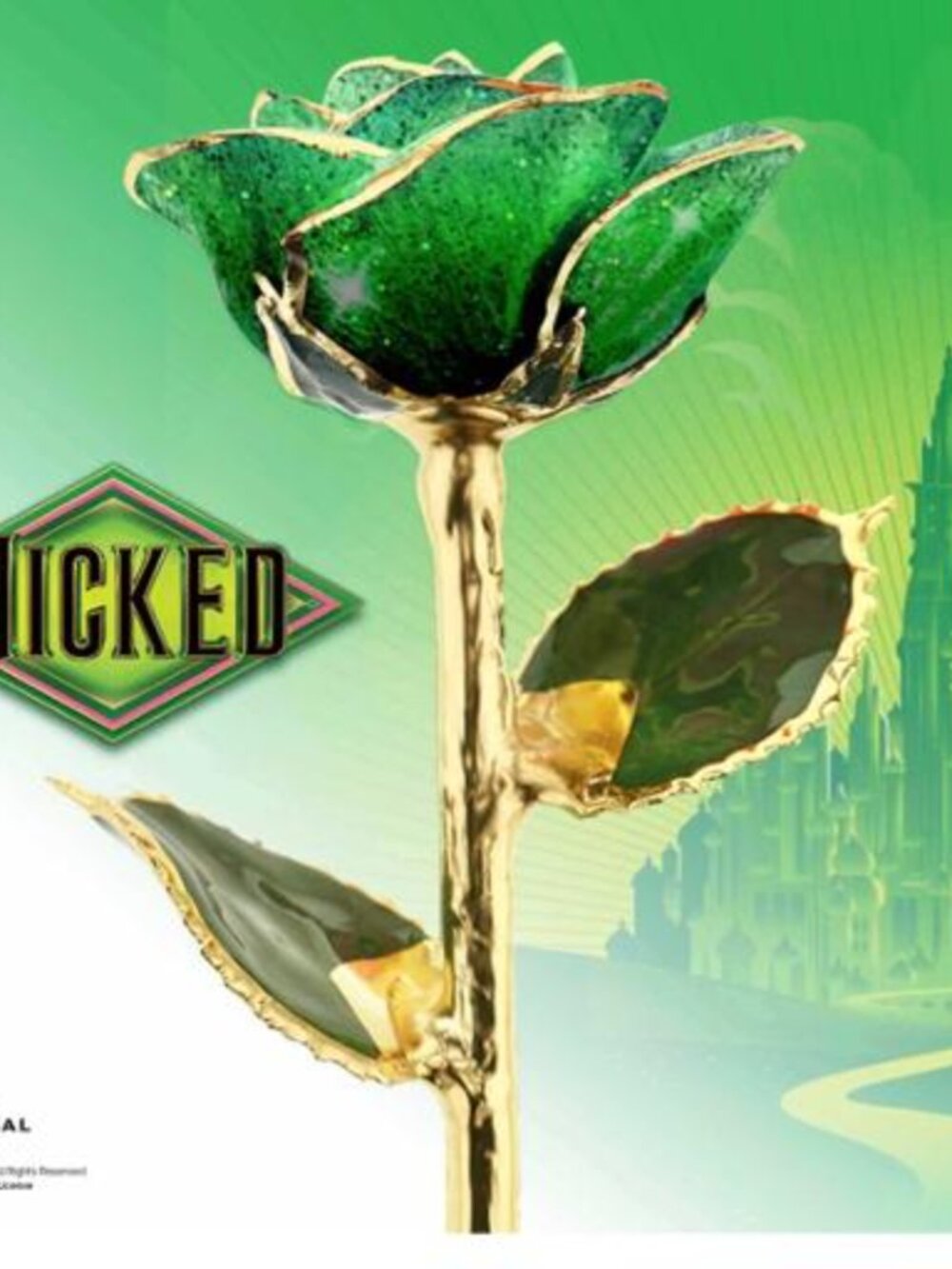 NEW - Steven Singer - 24K GOLD PLATED Jewlers Wicked Rose COLLECTIBLE - GREEN - Picture 2 of 3
